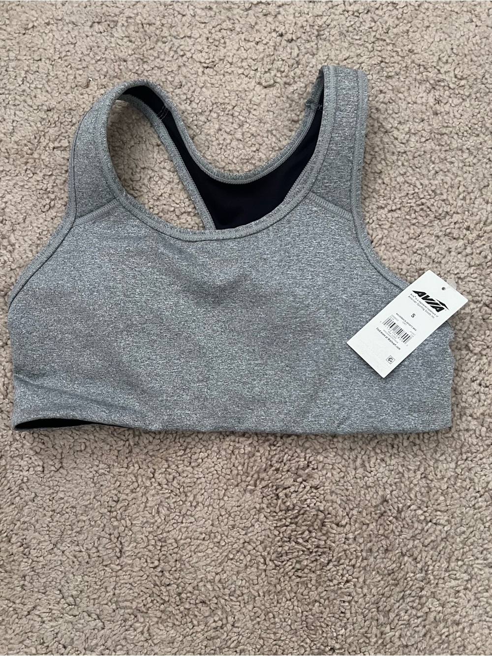 Avia Heather Gray Racerback Sports Bra